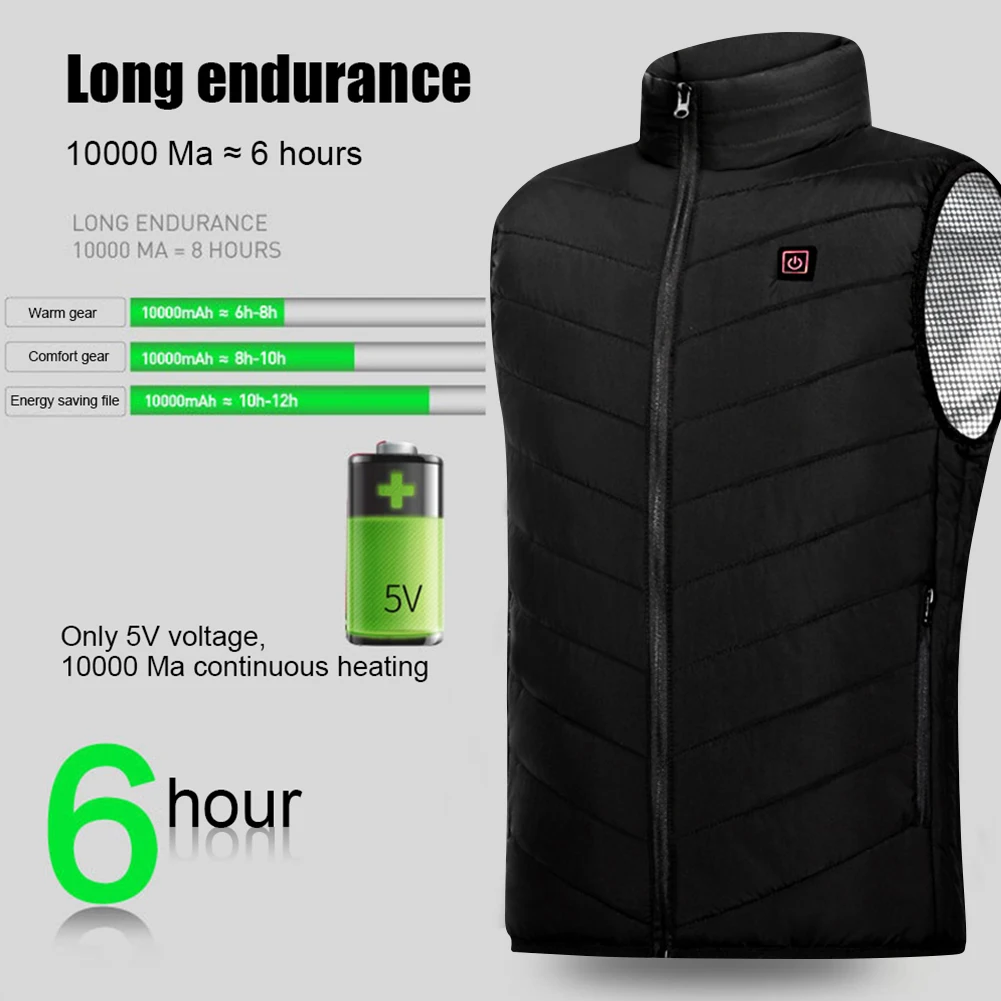 9 Bereiche Beheizte Weste Herrenjacke Beheizt Winter Damen Elektrische Usb-Heizung Bergjacke Mann Thermoweste Körperwärmer Mantel M-7Xl 9 Bereiche Beheizte Weste Herrenjacke Beheizt Winter Damen Elektrische Usb-Heizung Bergjacke Mann Thermoweste Körperwärmer Mantel M-7Xl - Image 2