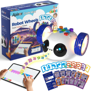 Apitor Mini-Roboter-Räder mit Dual-Codierung, APP-Fernbedienung, Lernspielzeug für Kinder ab 5 Jahren, MINT-Lerngeschenk für Kinder und Kleinkinder