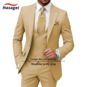 3 Piece Men's Suits Slim Fit Suit for Men Wedding Prom Tuxedo Formal Business Men Suits