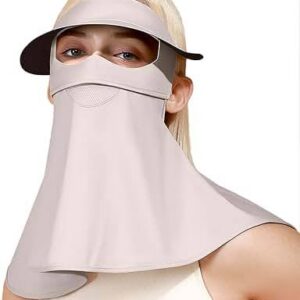 Summer Sun Protection Mask Women Man Full Face Ice Silk Sunscreen Masks Breathable Outdoor Anti-UV Neck Scarf Face Cover UPF50+